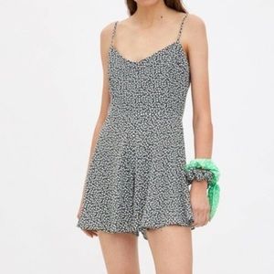 ZARA Black & White Floral Romper